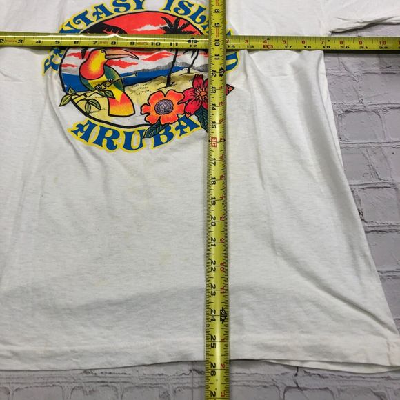 Vintage Beach Club Men T-Shirt Top Size Large Aruba Island Single Stitch B188 9C - Picture 3 of 11